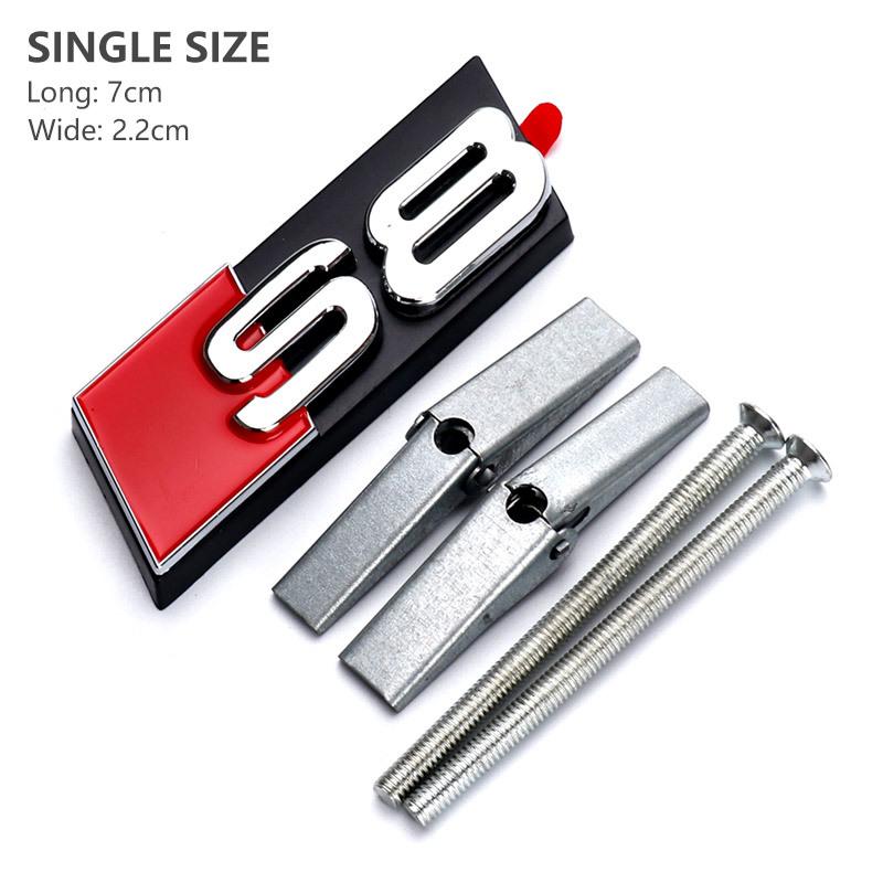 For Audi RS3 3d ABS Chrome Black Logo S3 S4 S5 S6 S7 S8 Emblem Honeycomb Car Front Grille Bdage For Audi S 3 4 5 6 7 8 Accessories