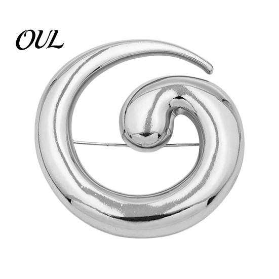 Decorative Alloy Pin Minimalist Geometric Spiral Brooch Pin, Art Badge for Men Elegant Clothing Accessory Women, Coats Suits Sweaters Scarves