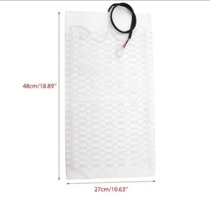 2x/4x12V универсальные чехлы на сиденья автомобиля с подогревом, коврик из углеродного волокна с подогревом, грелка для автокресла, зимний теплый коврик с подогревом, 48 см x 28 см