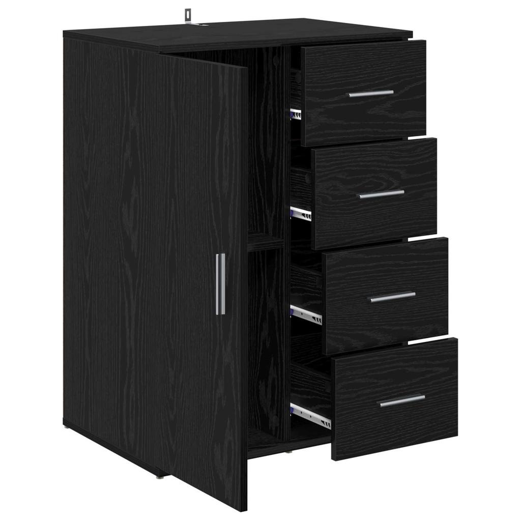 Sideboard in Black Oak Look 59 x 39 x 80 cm Particleboard