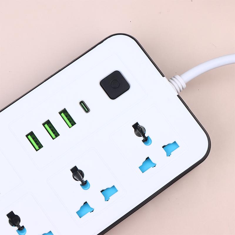 Евровилка США Удлинитель 2/3-контактный 1 порт Type-C 3 порта USB 4 розетки переменного тока 2/3/5 м Зарядный электрический розетка