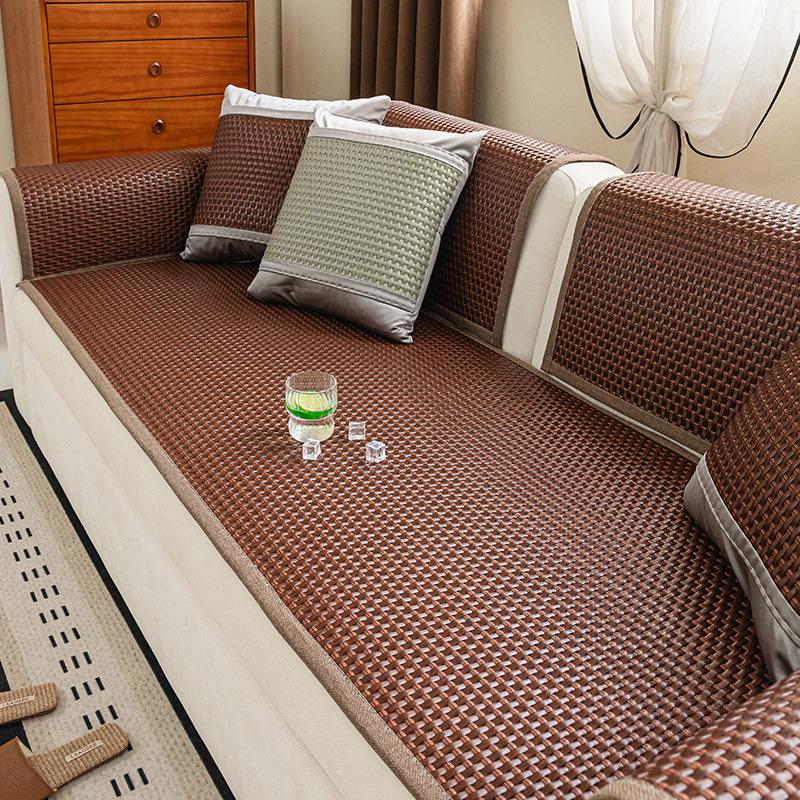 Китайский летний ротанговый коврик, подушка для дивана, нескользящий, новый коврик для дивана, подушка для сиденья, улучшенное ощущение, покрытие из ледяного шелка, ткань, полотенце