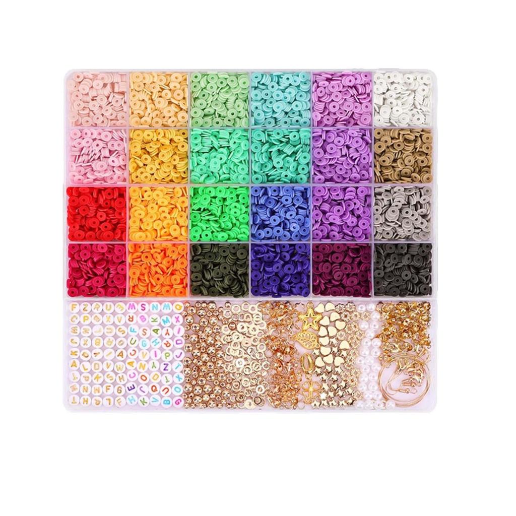 6000 Pieces Of Clay Bead Soft Pottery Bracelet Diy Material, Friendship Bracelet Jewelry Making Material, Holiday Handmade Gifts