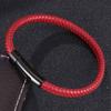 Fashion Bracelet Men Women Red Leather Bracelets Exquisite Snap Accessories Hand-Woven Jewelry Couples Gift