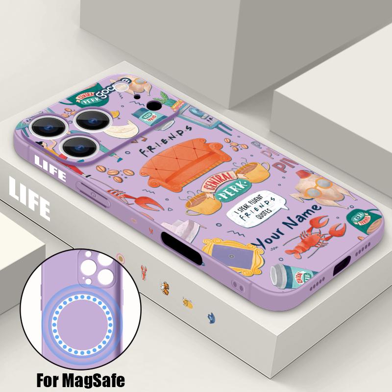 Магнитный Чехол Для Magsafe Для iPhone 17 Pro Max Мультяшный Граффити Печать Туристической Наклейки Мягкий Силиконовый Чехол Для Телефона Для iPhone 16 15 14 13 Pro Max 16e 17e