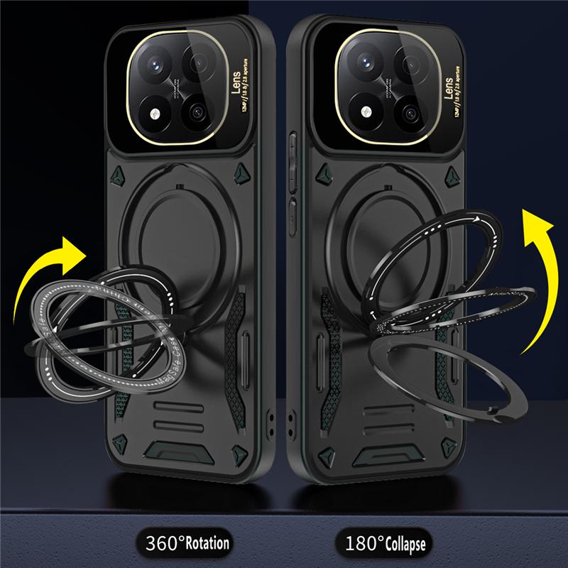 Чехол для Xiaomi Redmi Note 14 Pro 5G Magsafe Armor Magnetic Ring Case для Redmi Note 14 Pro 5G Wireless Charge Cover