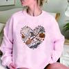 Толстовка унисексCute Love Halloween Толстовка Хэллоуин Сердце с капюшоном Хэллоуин Каракули Дерьмо Крутая футболка с призраком Жуткий топ Унисекс Повседневная толстовка