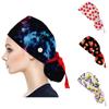(Projector)Scrub Cap With Buttons Print Bouffant Hat For Womens and Mens