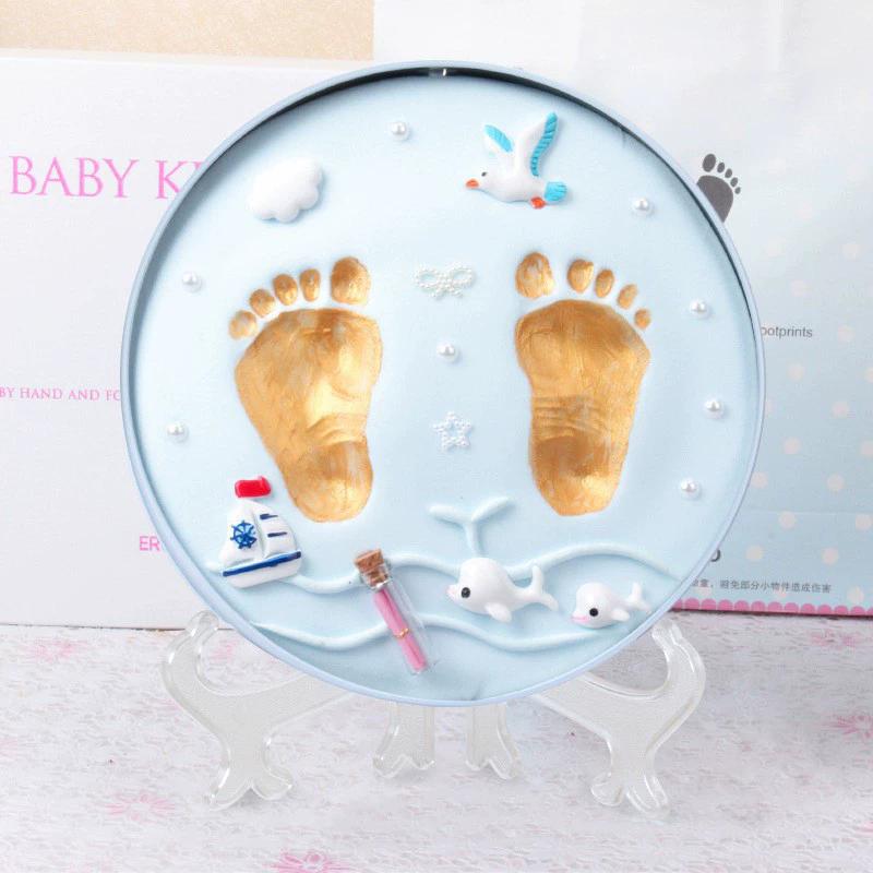 Newborn baby hand and foot prints mud lanugo souvenirs diy baby hand and foot prints hundred days full moon week old gift