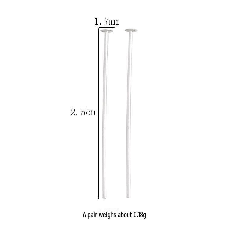 Sterling Silver S925 T-Head Pin for DIY Bracelets and Beaded Jewelry