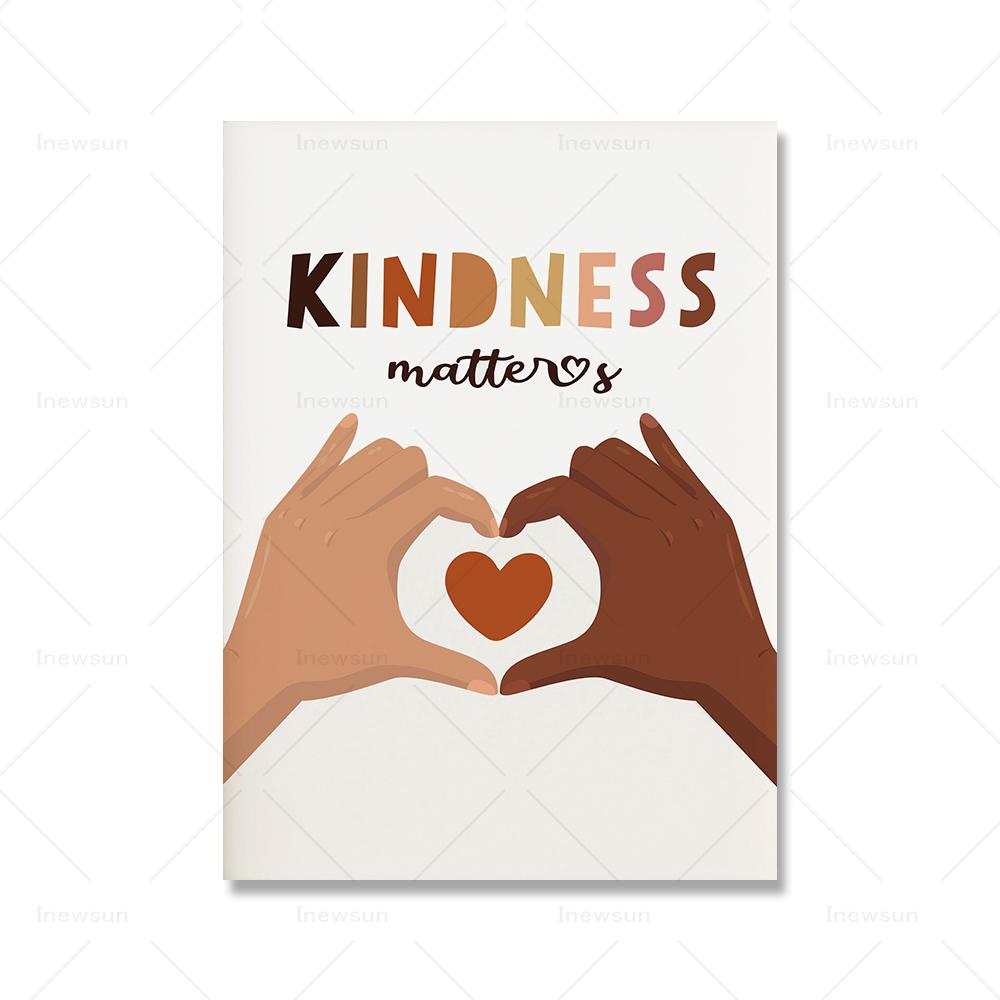 Инклюзивный класс Искусство Разнообразие Плакат Человеческое Равенство Принты Дети Настенная Картина На Холсте Любимая Доброта Декор Класса Картины