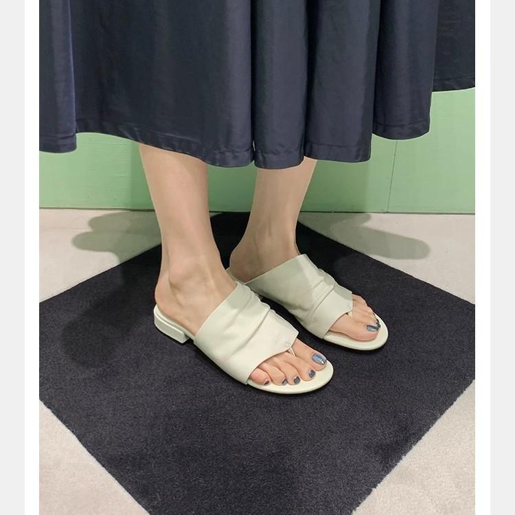 Виноградные туфли-мать, минималистичные, в стиле old money, с широким верхом, плиссированные, на плоской подошве, с круглым носком, повседневные, универсальные, крутые тапочки