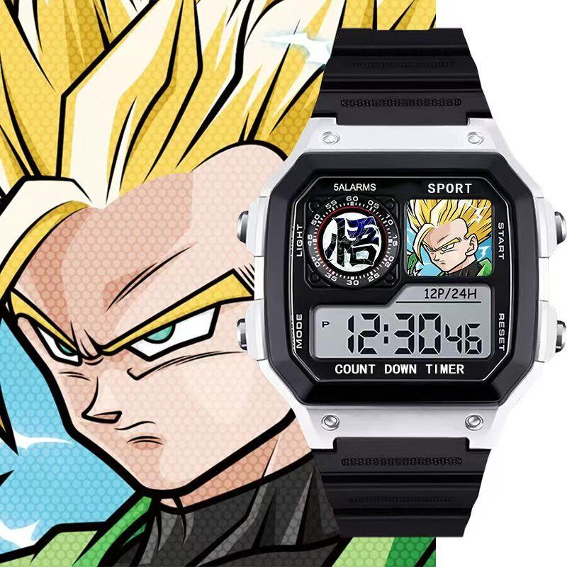 Электронные часы Dragon Ball Наручные часы Подарки на день рождения Аниме Гоку Супер Сайян Водонепроницаемые электронные часы Игрушки для детей
