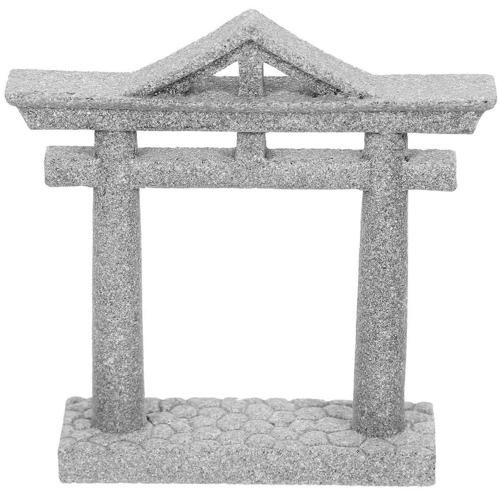 Miniature Gate Micro Landscape Decoration Outdoor Decor Grey Stone 7.60X7.60X1.80CM 1Pcs