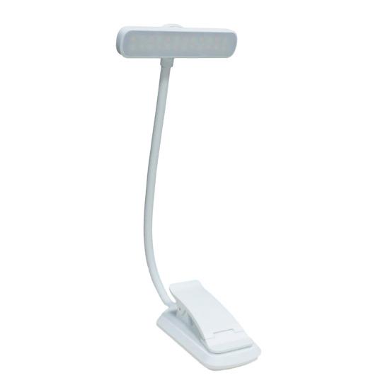 24 LED Rechargeable Book Light for Reading in Bed Stepless Dimming Clip Reading Light with 3 Colors And 5 Brightness for Studying