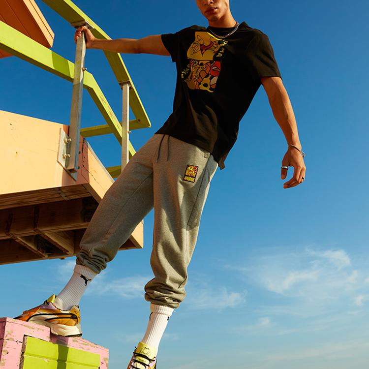 Puma Спортивная футболка с круглым вырезом и короткими рукавами X Britto Fun Print, топы унисекс, черные 532234-01