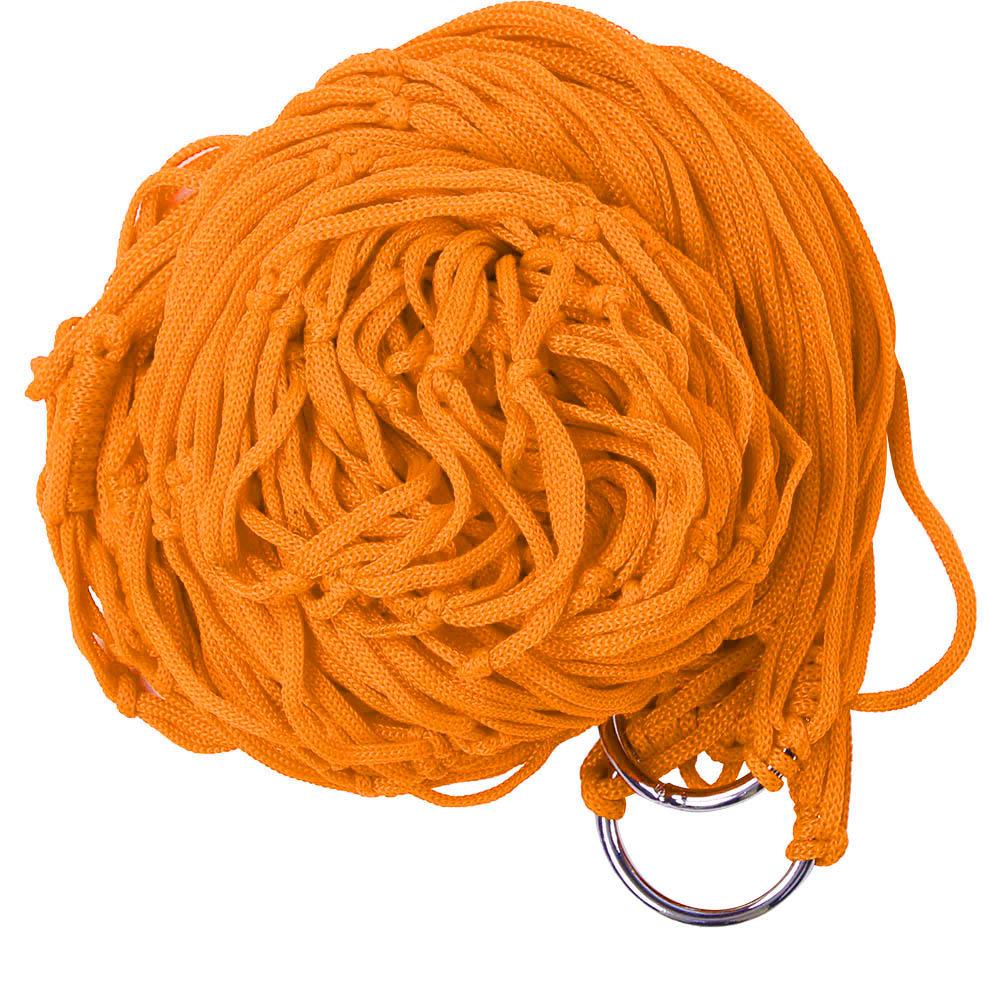 Удобная двухместная подвесная кровать-качели, гамак из нейлоновой сетки для кемпинга на открытом воздухе(оранжевый)