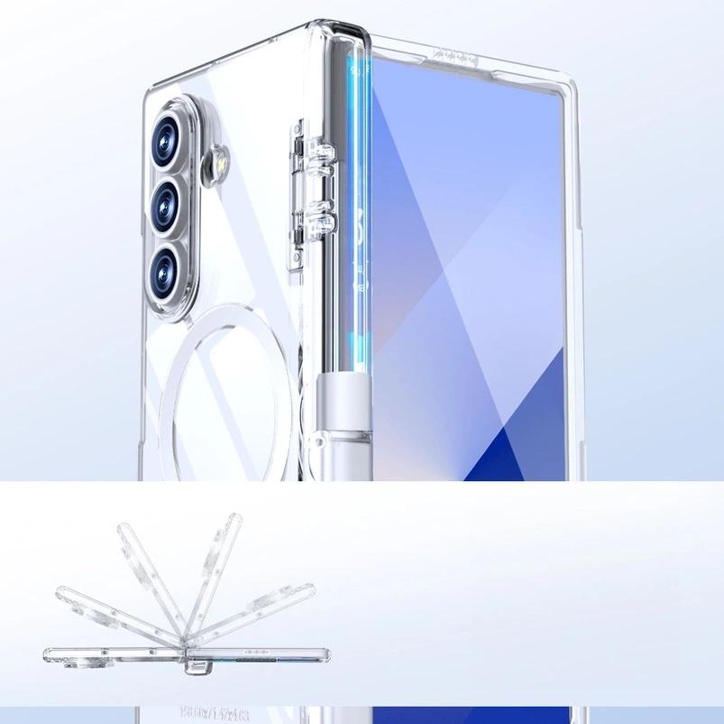 Case for Samsung Galaxy Z Fold7 5G, with glass screen protector, for MagSafe, transparent