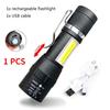 New Outdoor 3 Style Flashlight USB Rechargeable XPE Outdoor Light COB Mobile Phone Strong Light Flashlight Night Emergency Light