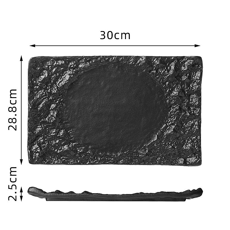 Однотонная неровная текстура Керамическая плоская тарелка Ресторанная тарелка для стейков Десертная тарелка Суши Тарелка для закусок Специальная столовая посуда