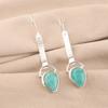 Амазонит Драгоценный камень 925 Стерлинговое серебро Ручная работа Серьги 2,3" Подарок на годовщину EE-166-23