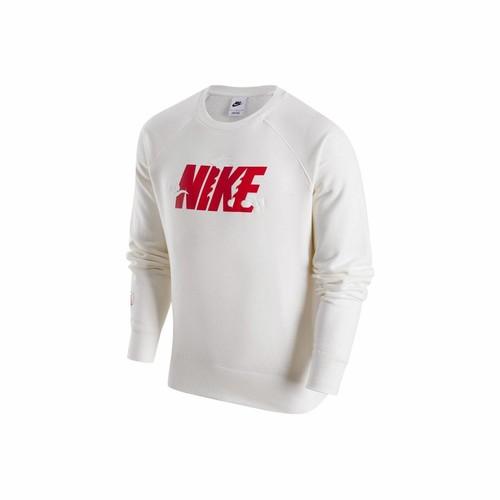 Nike Белый мужской свитшот с логотипом и флисовой подкладкой