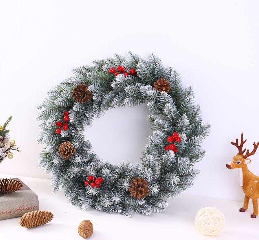 Рождественский венок из лозы Праздничные украшения для дома, двери, стены, центральный элемент для стола, Праздничная рождественская вечеринка, Сезонные украшения