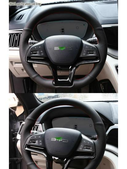 Hand-Stitched Steering Wheel Cover for BYD Song Plus/Pro & Qin Plus New Energy Models