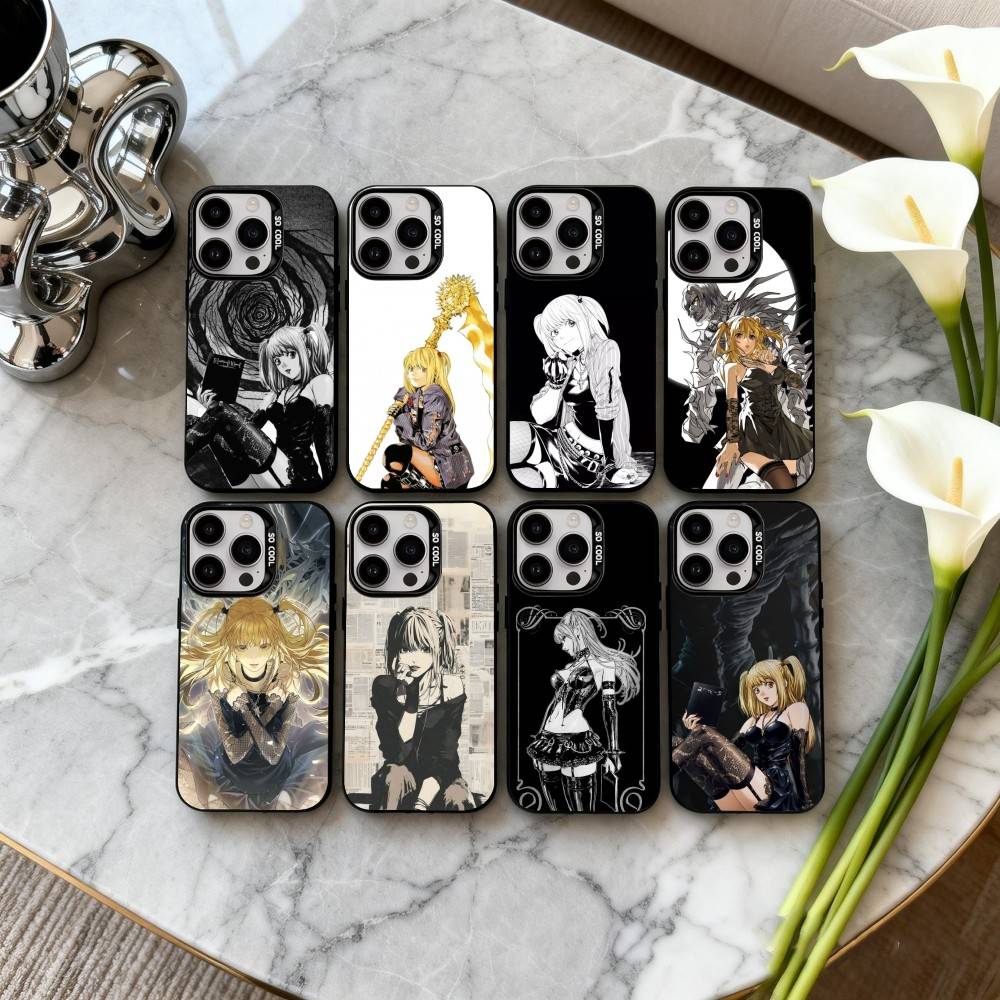 Чехол для телефона M-Misa D-Death-H N-Note-E для iPhone 17, 16, 15, 14, 13, 12, 11 Plus, Pro Max Черный Конфетный Посеребренный Чехол