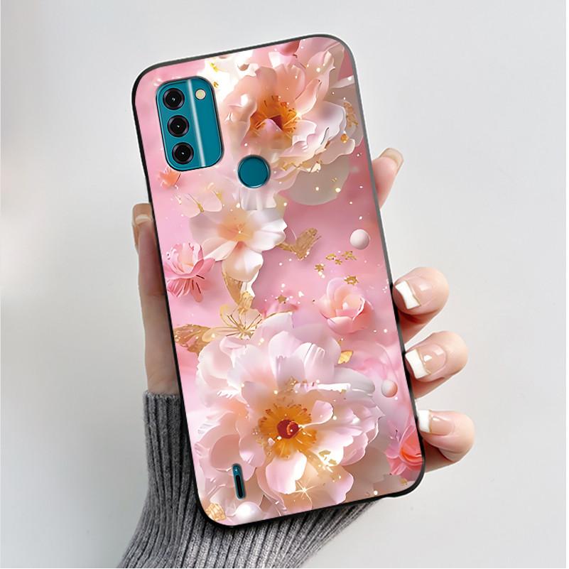 For Nokia C31 / Nokia C21 Plus Case Fashion Luxury Flowers Butterfly Black Protective Soft Silicone Cover For NokiaC31 Casing