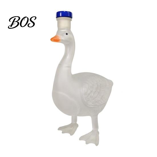 Decorative Wine Bottle Goose Shape Glass Whiskey Decanter, 3D Bird Liquor with Frosted Stopper, Personalized Style 350ml Art Vodka Dispenser for Home