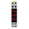 Din Rail Mount Three Phase Voltage Meter AC 80-500V Modular Voltage Meter LED Digital Display BV-3R