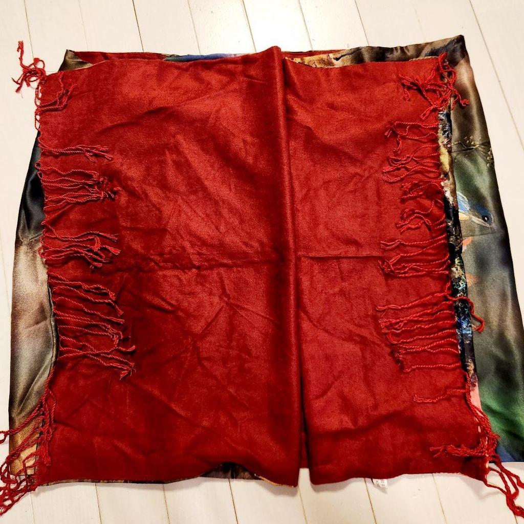 Used [Good condition] 100% silk Japanese pattern muffler