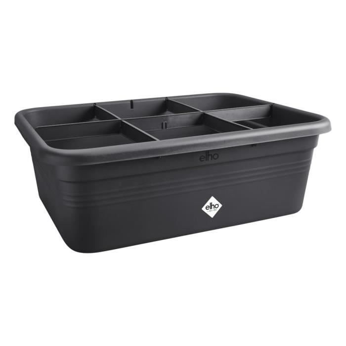 ELHO Bac a fleurs de culture Green Basics Large - L 76 x B 57 x H 27 cm - Culture et récolte - Extérieur - 100% recyclé - Noir