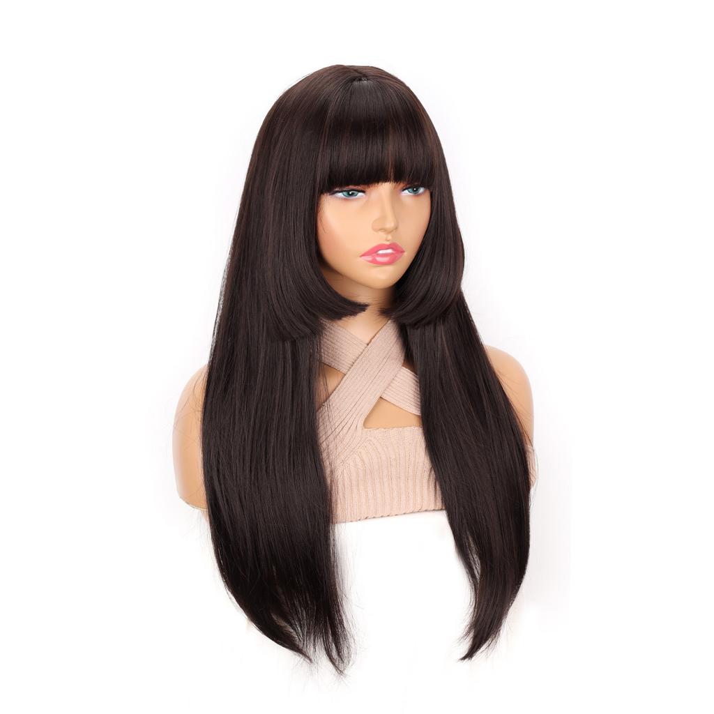 Long Straight Wig With Synthetic Wig Beginners Friendly Heat Resistant Party Cosplay Wigs For Women