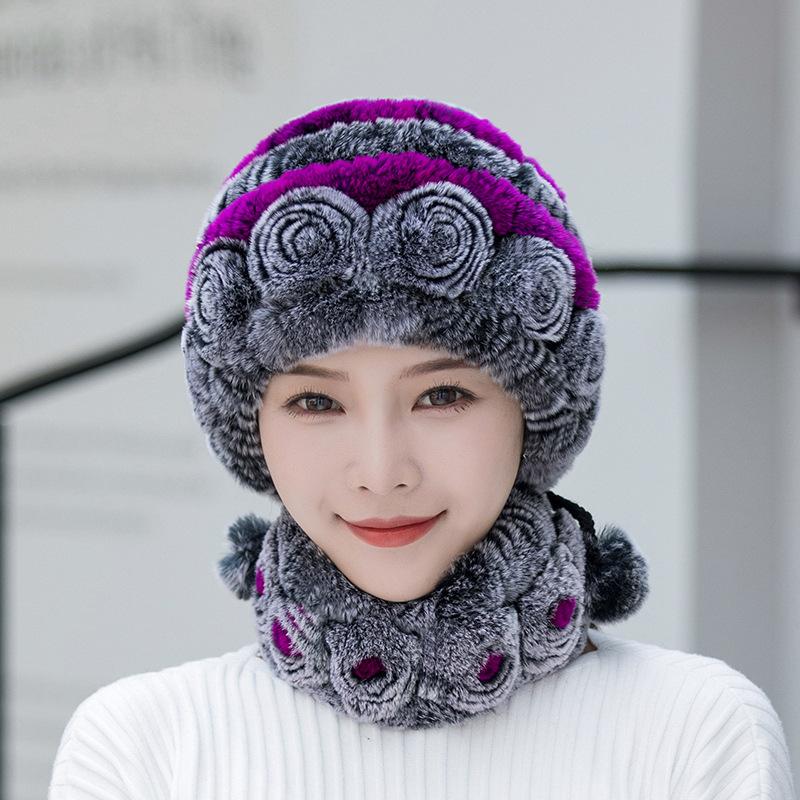 Winter Warm Faux Fur Beanie Trendy Coldproof Elastic Knit Hats Thick Warm Skull Cap Classic Beanies for Women Girls Autumn & Winter