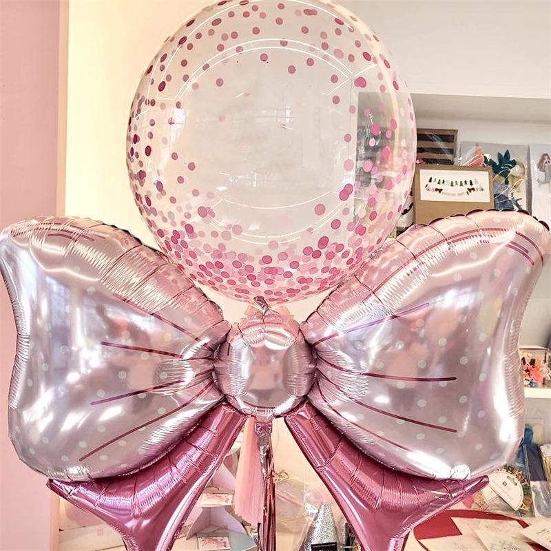 1/10/20 шт. Ins Style пудрово-голубой бант в форме алюминиевой пленки воздушный шар С днем рождения 100 дней Детская вечеринка реквизит для фотосессии