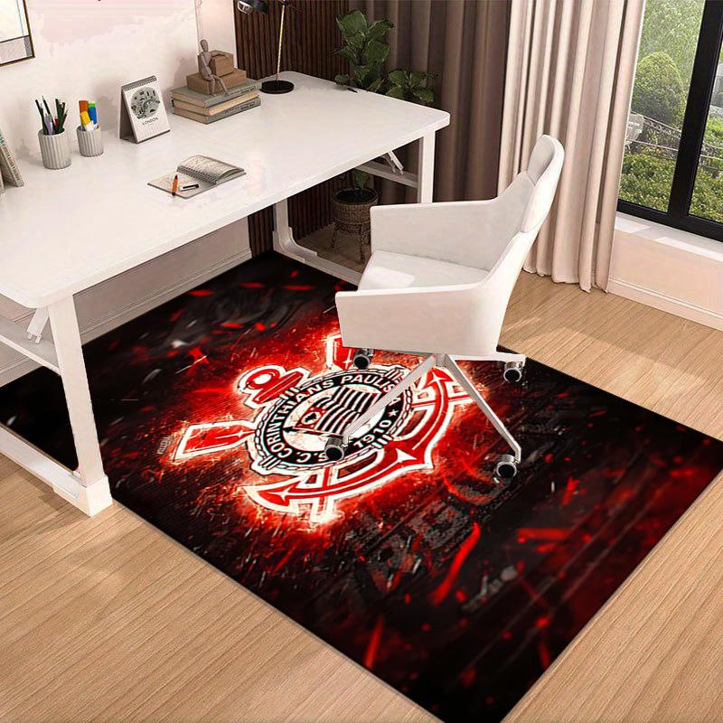 Sport Club Football Crest Printed Area Rug for Office, Chair Rug, Decorative Carpet Floor Mat, Large Size Fan gifts Christmas gifts