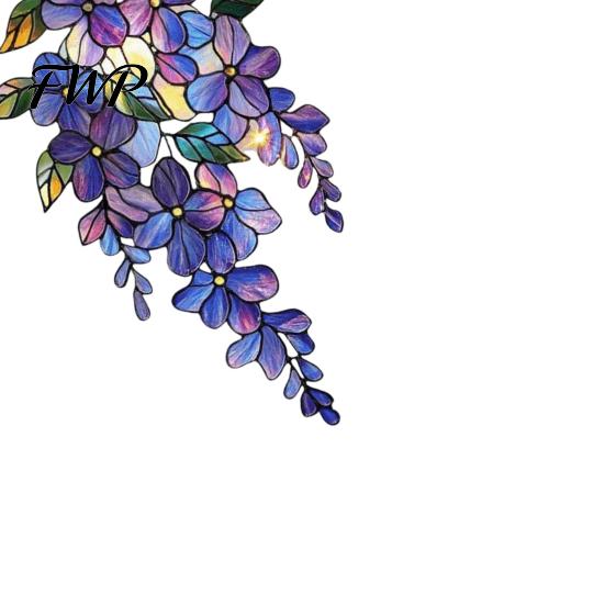 Suncatcher Wisteria Suncatcher, Acrylic Hanging Flower Branch Ornament, Stained Glass Style Floral Room Decor Window for Home Garden, Gift Women, Mom