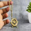 Brass Ship Wheel Key Chain Gold Finish Necklace Pendant Charm  Nautical Style Jewellery Captain, Pirate,