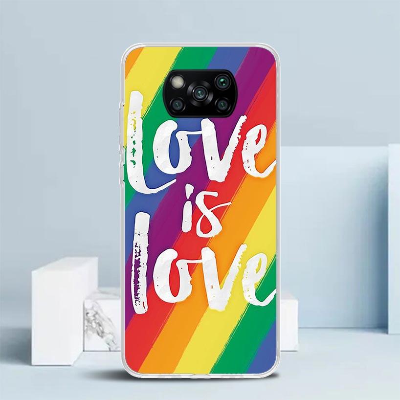 Love Is Love LGBT Rainbow Phone Case For Xiaomi Poco F7 Ultra X5 X6 X7 Pro M7 Redmi 15C 15 13C 13 12C 12 10C 10 10A 9 9C 9A 9T C