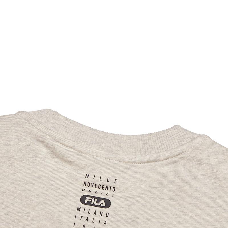 Fila Серия Милано Простой модный вязаный пуловер Свитшот с круглым вырезом Мужской свитшот Светло-хаки Цветочный-серый F11M515201FLK