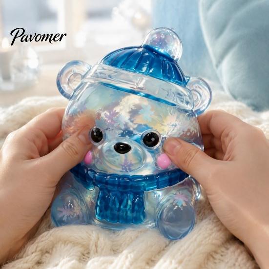 Slow Rising Sensory Toy Shapeable Christmas Stress Relief Toy, Santa Snowman Elk Bear Squeeze Toys with Glitter Snowflake, for Party Favors