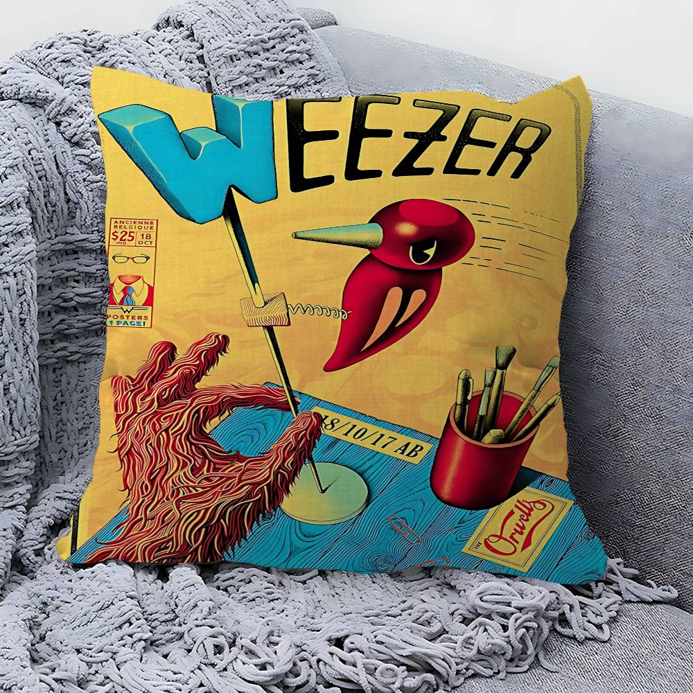 Weezer Музыкальная Группа Наволочка Полиэстер Диванные Подушки Декоративные Подушки-Пледы Домашний Декор Наволочка