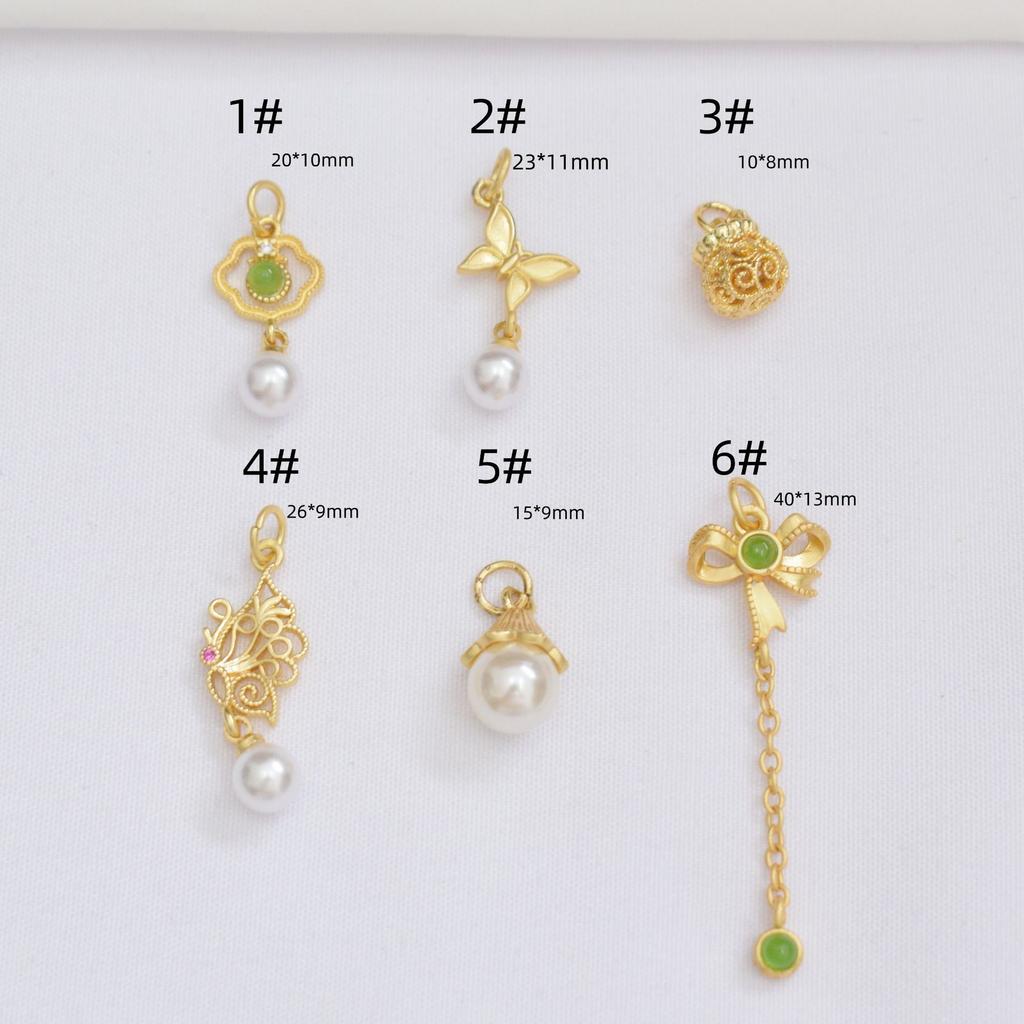 10 шт., сохраняющий цвет, старинный золотой кулон «Счастливая сумка», бант, жемчужный кулон, браслет из бисера своими руками, кулон, ювелирные аксессуары