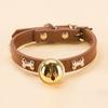 Zinc Zinc Alloy Dog Neck Ring Adjustable Dog Bone Collar Dog Gold Bell Chain Cat Paw Print Bell Collar  Party