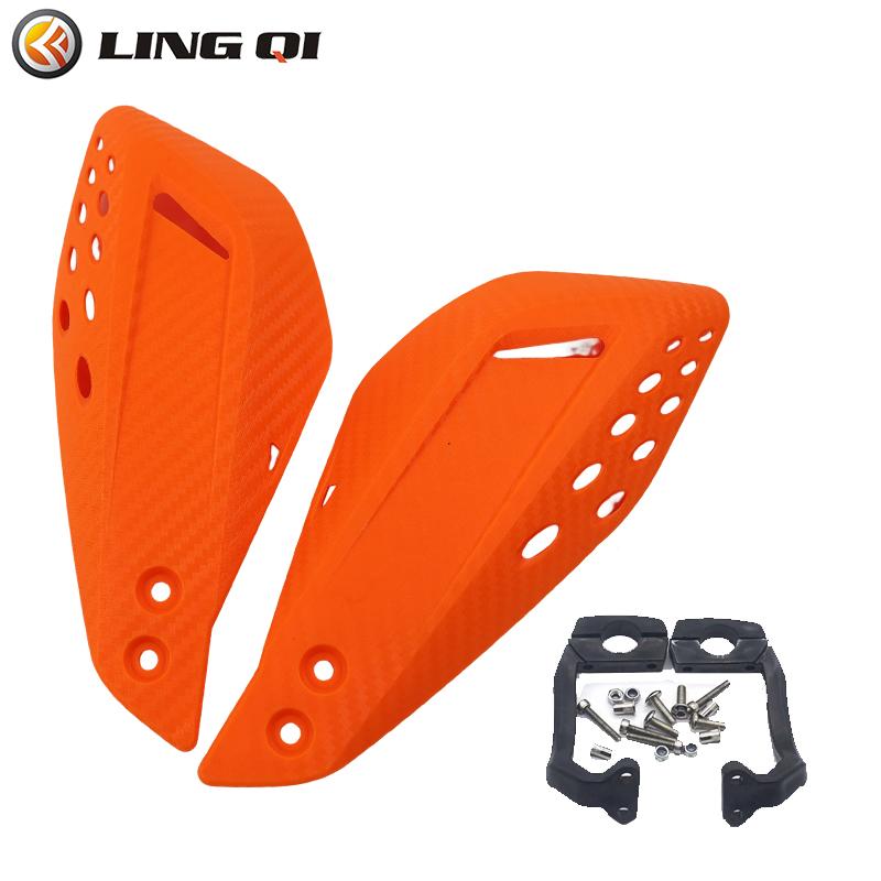 LINGQI Carbon Fiber Texture Universal Handlebar Protector Handguard Fit for Dirt Bike Front Brush Guard Bar Handle Protector