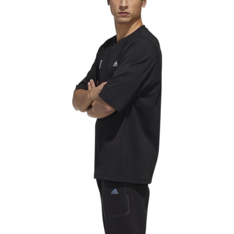 adidas Футболки Мужские Черные С Круглым Вырезом Умеренный Прямой Крой GF3980