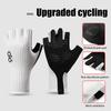 Летние дышащие велосипедные перчатки без пальцев, ультралегкие перчатки для шоссейного велосипеда, нескользящая силиконовая накладка, охлаждающее спортивное снаряжение