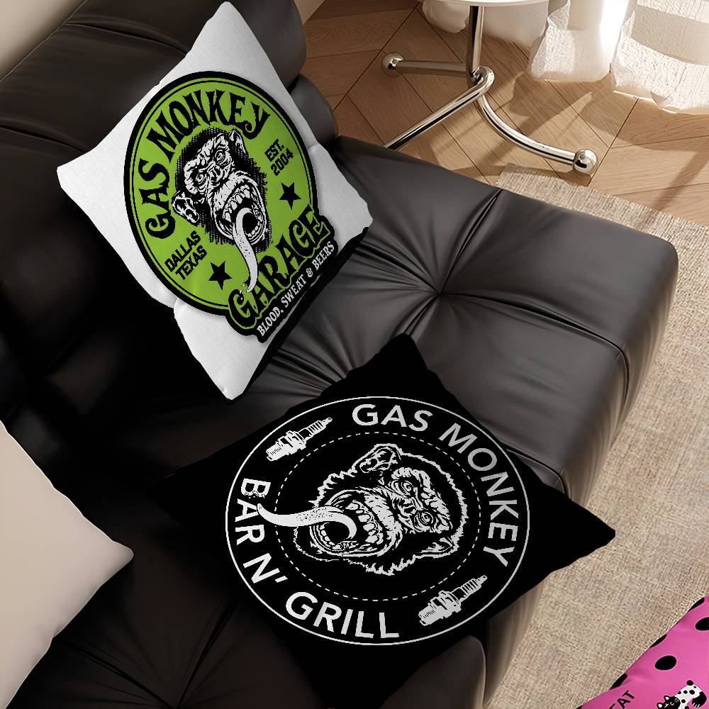 GGas MMonkey GGarage Logo Personalized Pillow Cover Kids Bedroom Wild Party Decor Pillowcase kid Birthday shower Gift